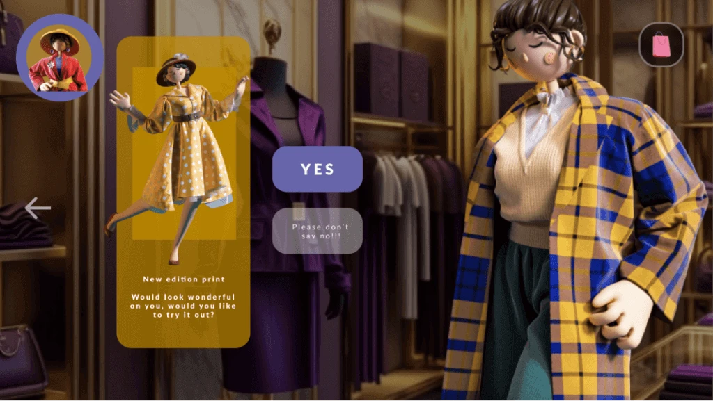 The longer the user browses, the more options are suggested by the AI stylist