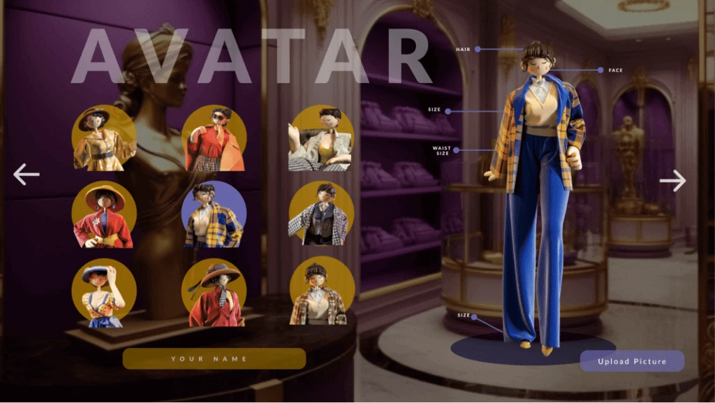 A user can choose an avatar or create one